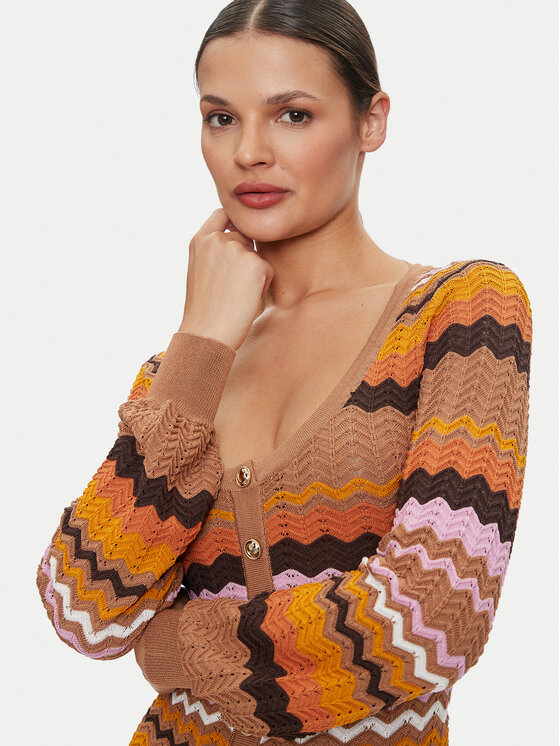Guess Guess Трикотажна сукня W4YK90 Z3GC0 Оранжевий Regular Fit