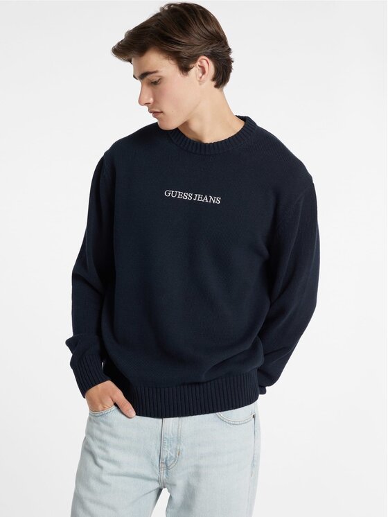 Guess Jeans Guess Jeans Svetr 168473 Modrá Classic Fit