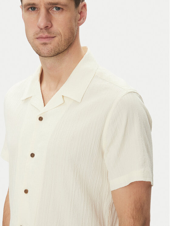 Guess Guess Cămașă M5GH67 WH340 Écru Regular Fit