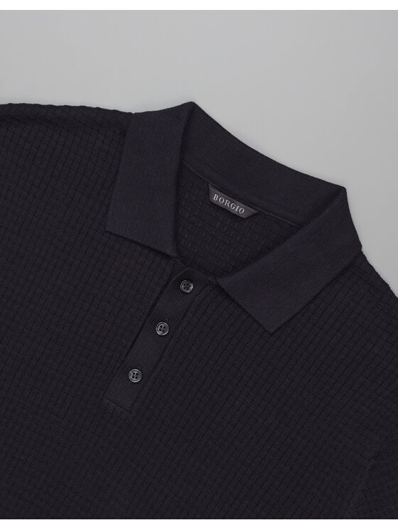 Borgio Borgio Polo sturno Granatowy Classic Fit