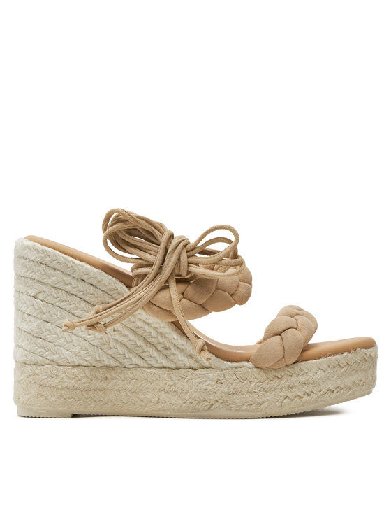 Espadrile Manebi Hamptons Two Braided Bands Wedge Espadrilles M 1.1 WE Bej