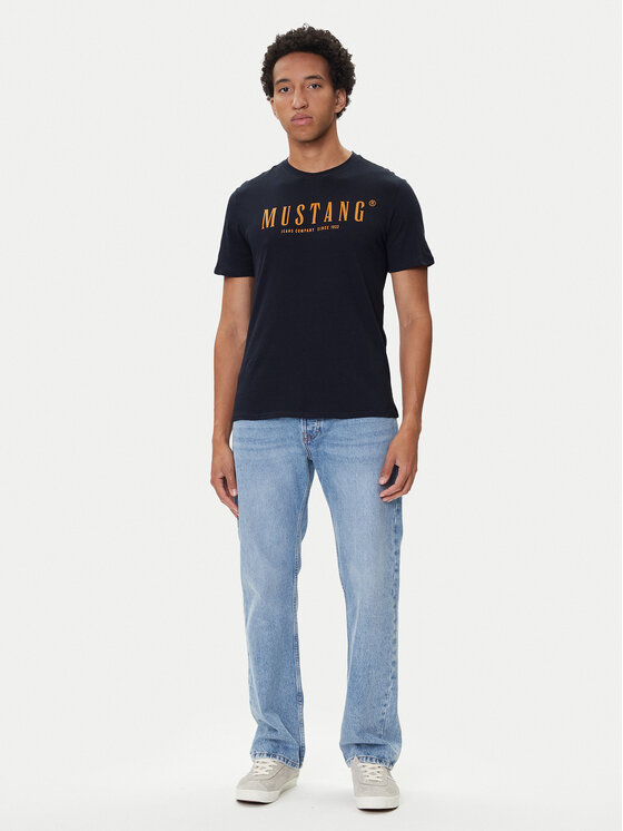 Mustang Mustang T-Shirt Austin 1016853 Dunkelblau Regular Fit