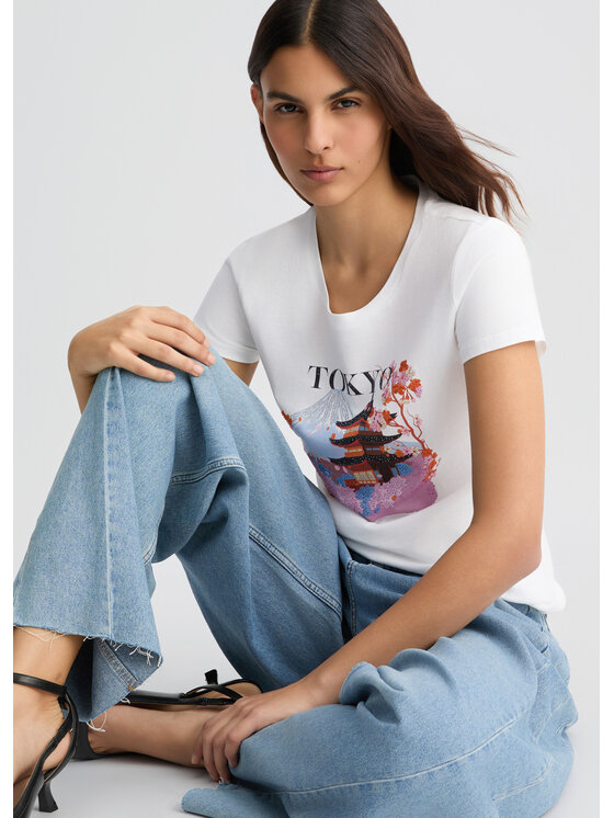 Liu Jo Liu Jo T-Shirt WA5239JS923M9567 Biały Regular Fit