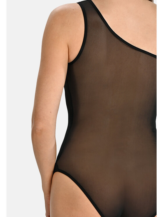 Teyli Teyli Body na jedno ramie Carly Czarny