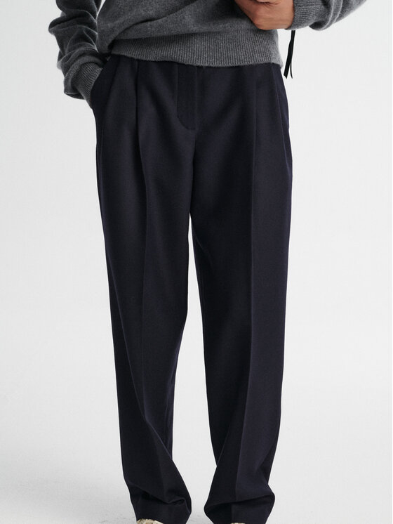 MARI PRETI MARI PRETI Pantaloni di tessuto SOVANA Blu scuro Wide Leg