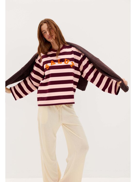 Mirons Mirons Longsleeve Print Kolorowy Regular Fit