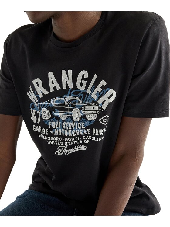 Wrangler Wrangler T-Shirt 112387021 Czarny Regular Fit