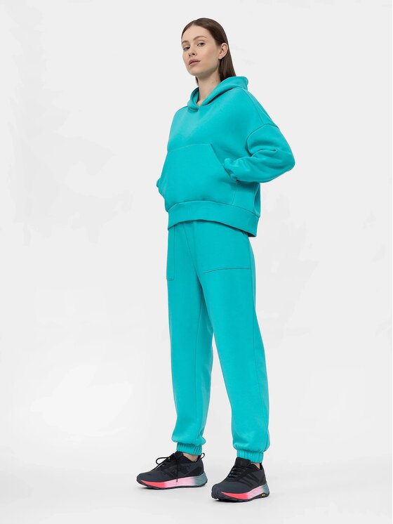 4F 4F Pantaloni da tuta 4FAW22TTROF261-35S Turchese Regular Fit