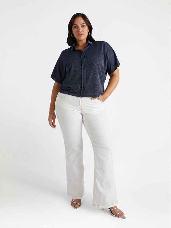 Fiorella Rubino Fiorella Rubino Pantaloni di tessuto P003T005062N011 Bianco Flare Fit