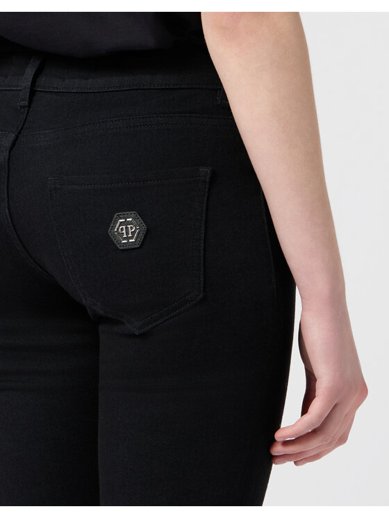 PHILIPP PLEIN PHILIPP PLEIN Jegginsy 31207 Czarny Jegging Fit
