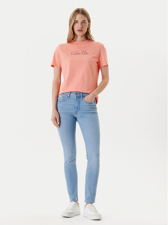 Calvin Klein Jeans Calvin Klein Jeans T-Shirt Classic Logo LV047C854G Pomarańczowy Regular Fit