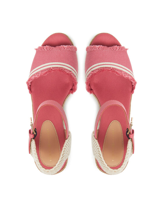 Tommy Hilfiger Tommy Hilfiger Espadrilles Fringe Canvas Medium Wedge FW0FW08879 Rózsaszín