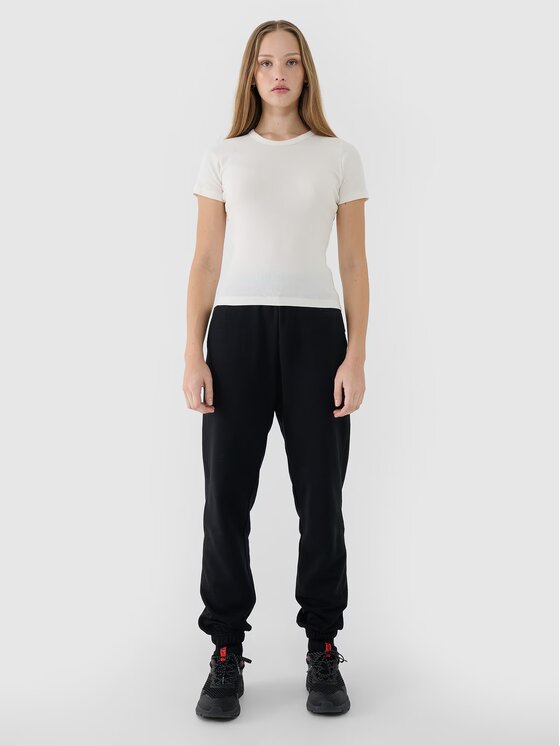 4F 4F T-Shirt 4FWSS25TTSHF1968-11S Bílá Slim Fit