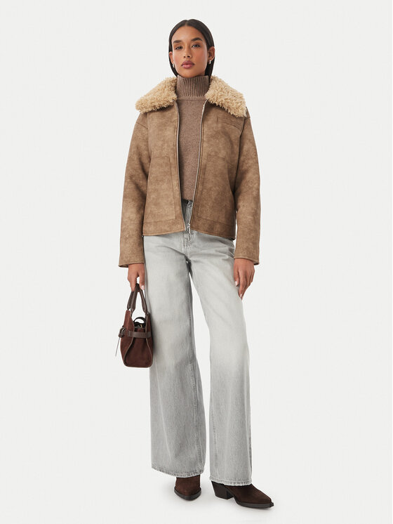 JENNY JENNY Umelý kožuch 62KOZD1201 Tmavo béžová Regular Fit