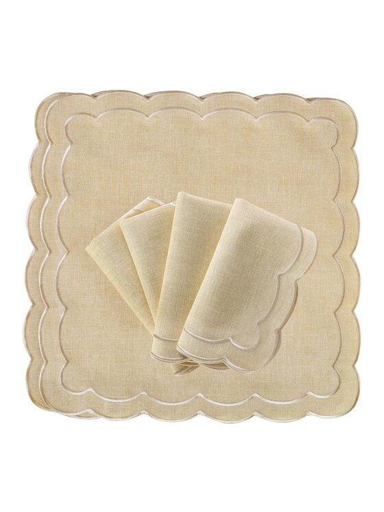 Roseberry Home Roseberry Home Serwetki haftowane Beige Petali Beżowy