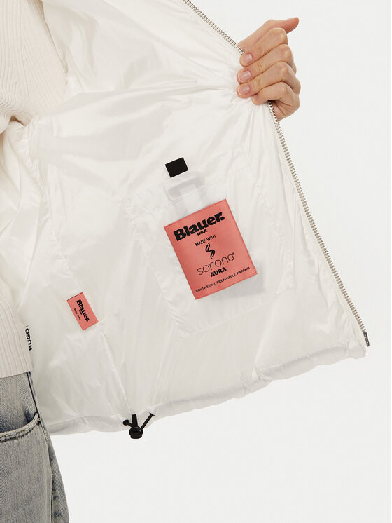 Blauer Blauer Pehelykabát 24WBLDC02273 Fehér Regular Fit