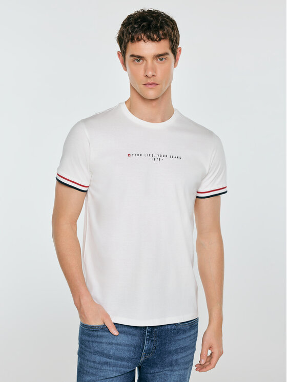 BIG STAR BIG STAR T-Shirt BORTOR Biały Basic Fit