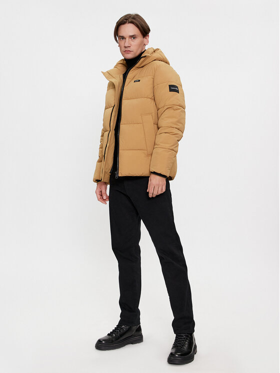 Calvin Klein Calvin Klein Зимно яке Crinkle K10K110336 Каки Regular Fit