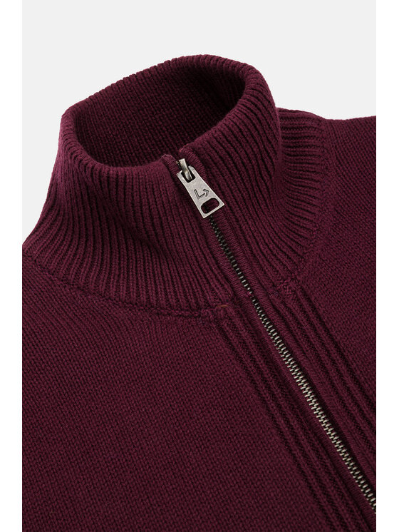 Lancerto Lancerto Kardigan Nate SW073222000061 Bordowy Regular Fit