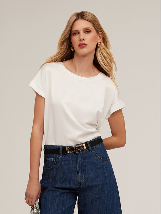 Motivi Motivi T-Shirt G063W603319N011 Biały Regular Fit