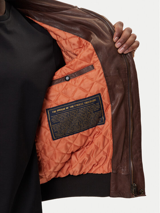 Aeronautica Militare Aeronautica Militare Kožená bunda 252PN0895U100839 Hnedá Regular Fit