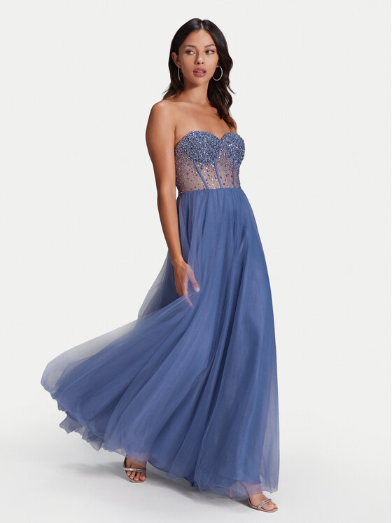 Hey Kyla Swing Rochie de seară 5AH023HK Albastru Slim Fit