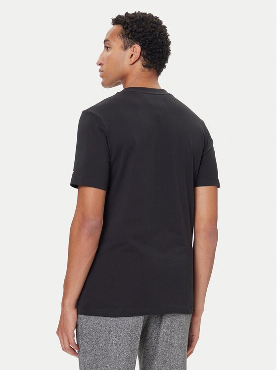 Tommy Hilfiger Tommy Hilfiger T-Shirt Stack Graphic MW0MW40002 Czarny Regular Fit
