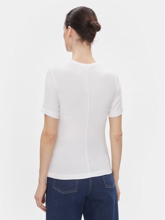 Calvin Klein Calvin Klein Tričko Modal Rib Ss Tee K20K206404 Biela Slim Fit