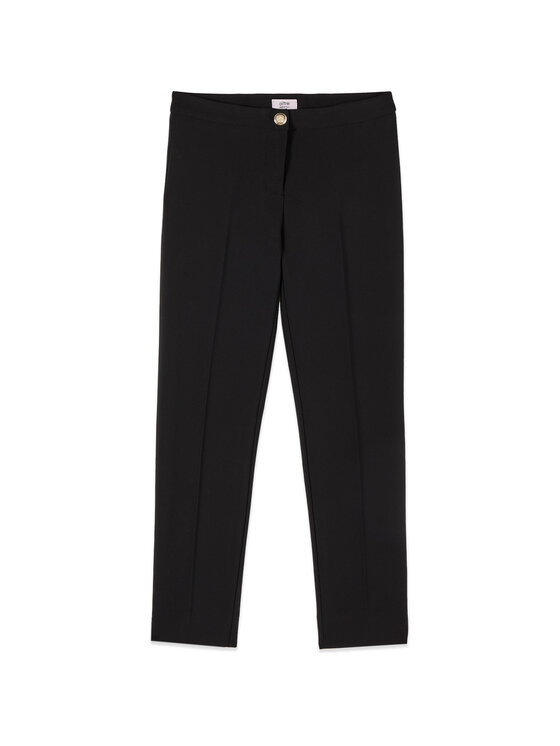 Oltre Oltre Spodnie materiałowe P046R008913N033 Czarny Regular Fit