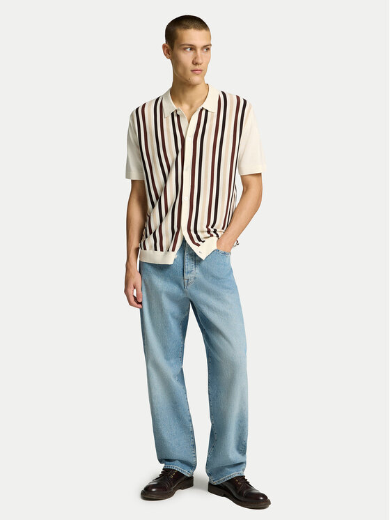 Selected Homme Selected Homme Тениска с яка и копчета 16096371 Бежов Regular Fit