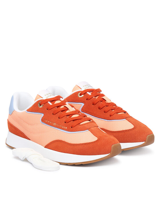 Tommy Hilfiger Tommy Hilfiger Snīkeri Th Retro Runner Mix FW0FW09410 Oranžs