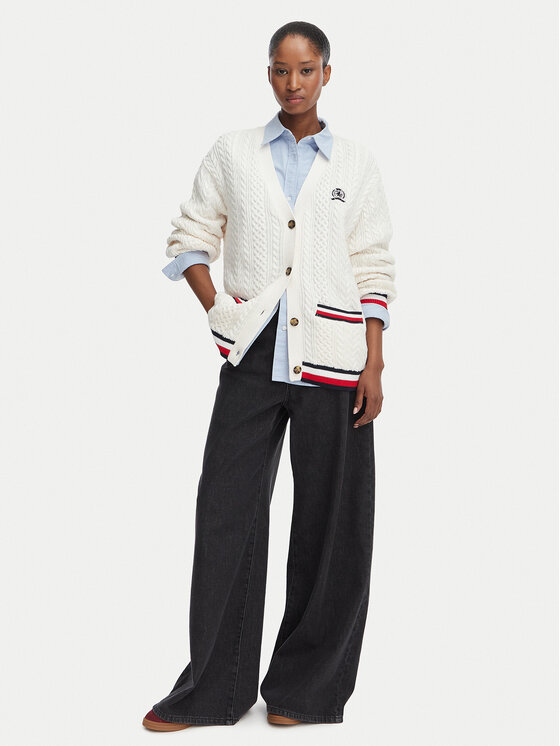 Tommy Jeans Tommy Jeans Cardigan DW0DW22934 Bianco Regular Fit
