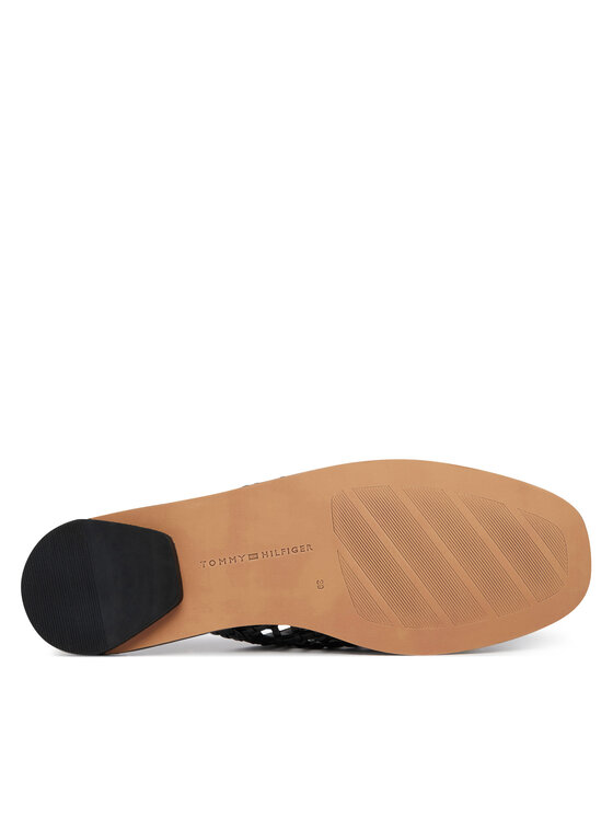 Tommy Hilfiger Tommy Hilfiger Papucs Hilfiger Leather Mix Flat Mule FW0FW09280 Fekete