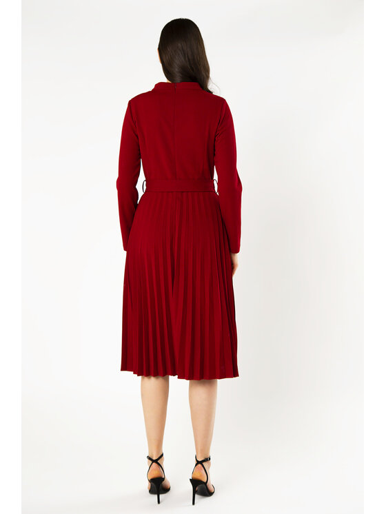 QUIOSQUE QUIOSQUE Každodenní šaty TEALCREPE DRESS Bordó Regular Fit