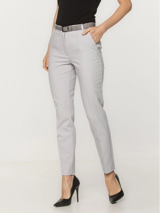 Willsoor Willsoor Spodnie materiałowe 67981 Szary Cigarette Fit