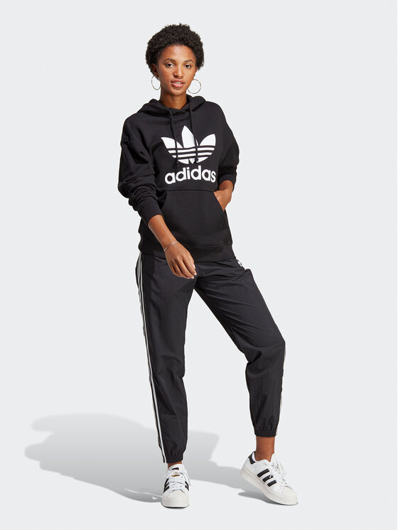 Felpa Trefoil Hoodie IB7432 Nero Regular Fit