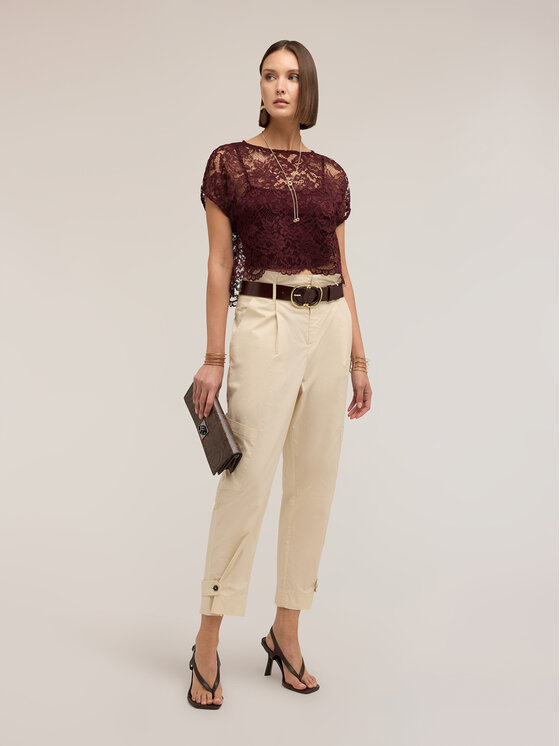 Motivi Motivi Blusa 2041W000808N036 Bordeaux Boxy Fit