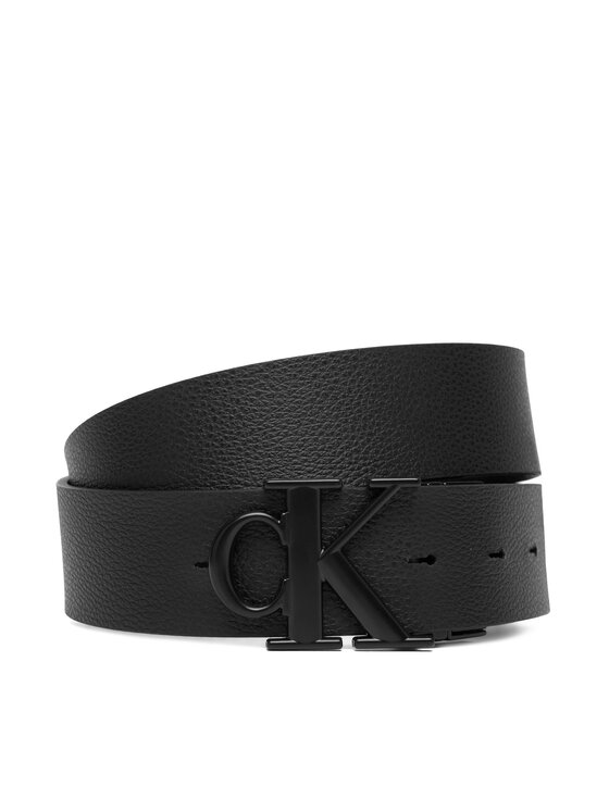 Calvin Klein Calvin Klein Vīriešu josta Ck Buckle Tumbled 35Mm Adj/Rev LV04D7049G Melns
