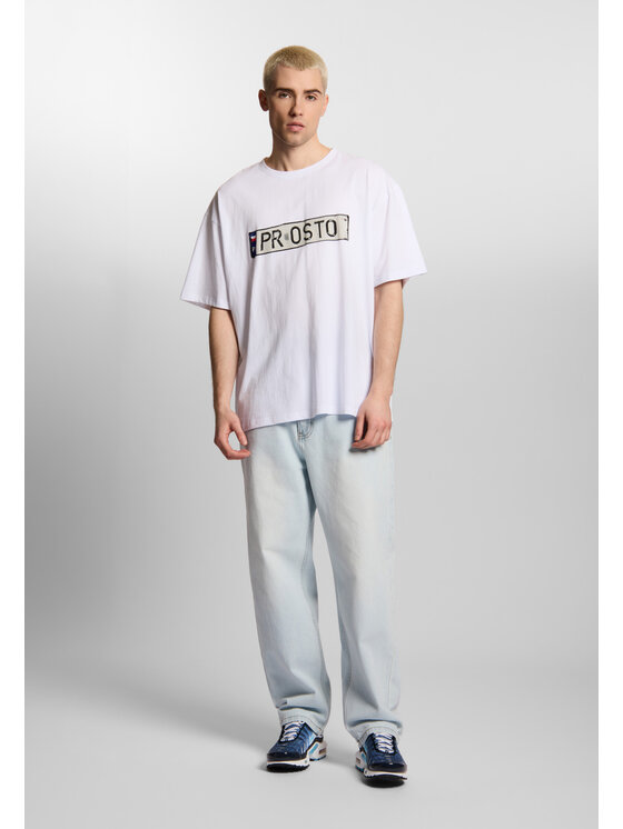 PROSTO. PROSTO. T-Shirt Plates Biały Oversize