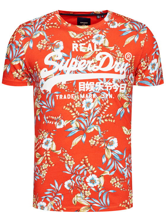 Superdry T-Shirt Vl Aop M1010999A Rot Regular Fit | Modivo.de