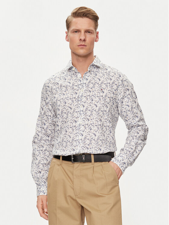 Tommy Hilfiger Tommy Hilfiger Marškiniai MW0MW34631 Balta Slim Fit
