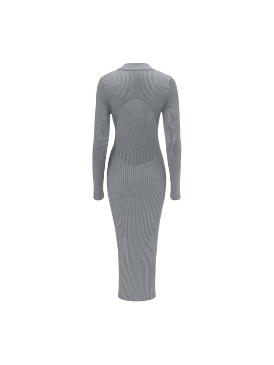 La Mania La Mania Sukienka codzienna MILA Szary Classic Fit