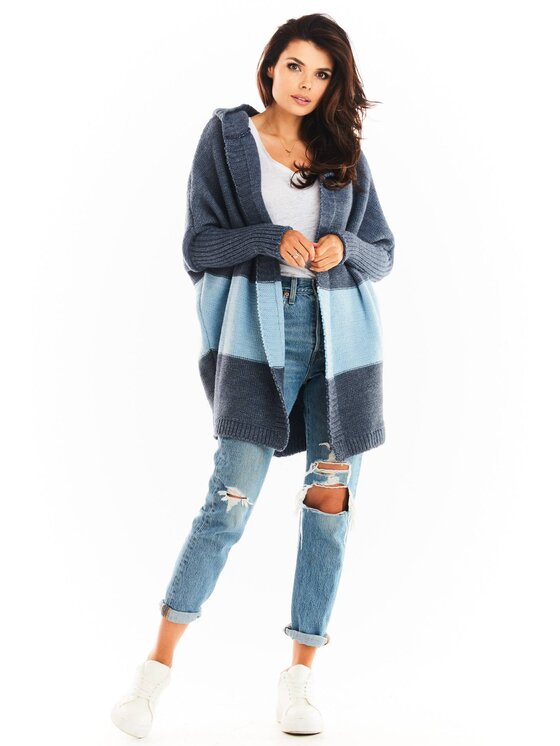 Awama Awama Sveter A392 Modrá Basic Fit