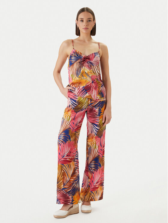 Morgan Morgan Pantaloni di tessuto 261-PCHAU.F Multicolore Wide Leg