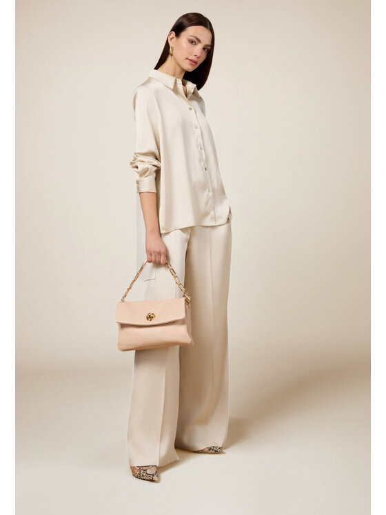 Oltre Oltre Spodnie materiałowe P283J002373N011 Biały Baggy Fit
