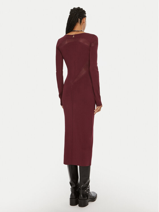 Patrizia Pepe Patrizia Pepe Džemper haljina 8A1348 K195 M511 Tamnocrvena Slim Fit