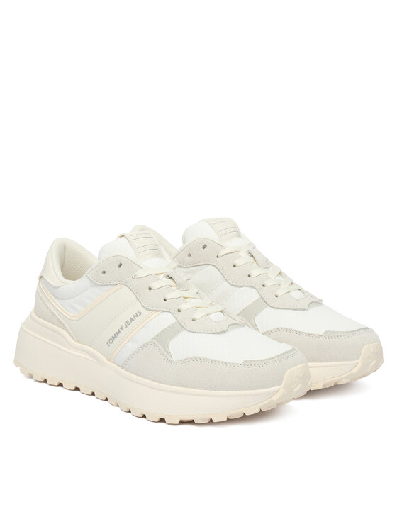 Tommy Jeans Tommy Jeans Sportcipők Tjw Cleated Runner Suede Mix EN0EN02921 Ekru