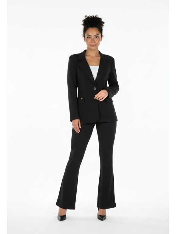 FIGL FIGL Komplet marynarka i spodnie materiałowe M1273 Czarny Regular Fit