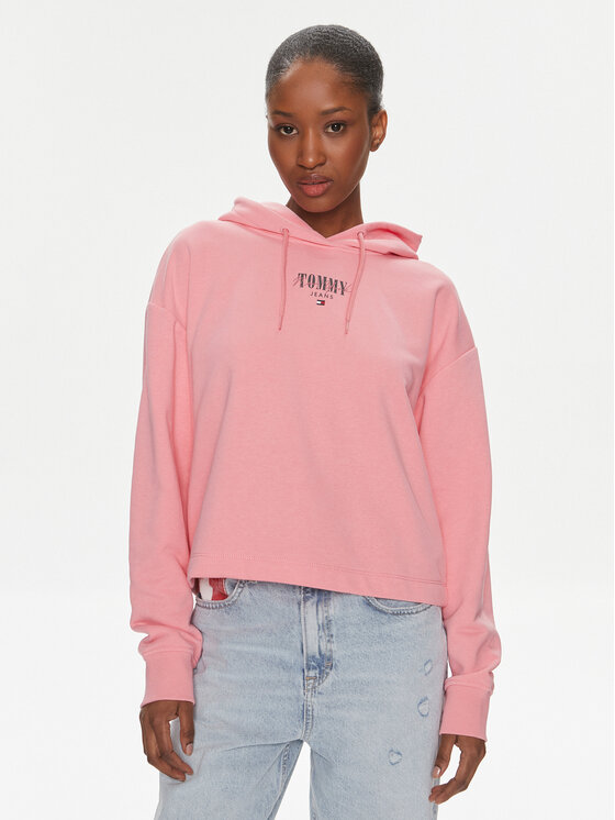 Tommy Jeans Tommy Jeans Majica dugih rukava Essential Logo DW0DW17797 Ružičasta Relaxed Fit