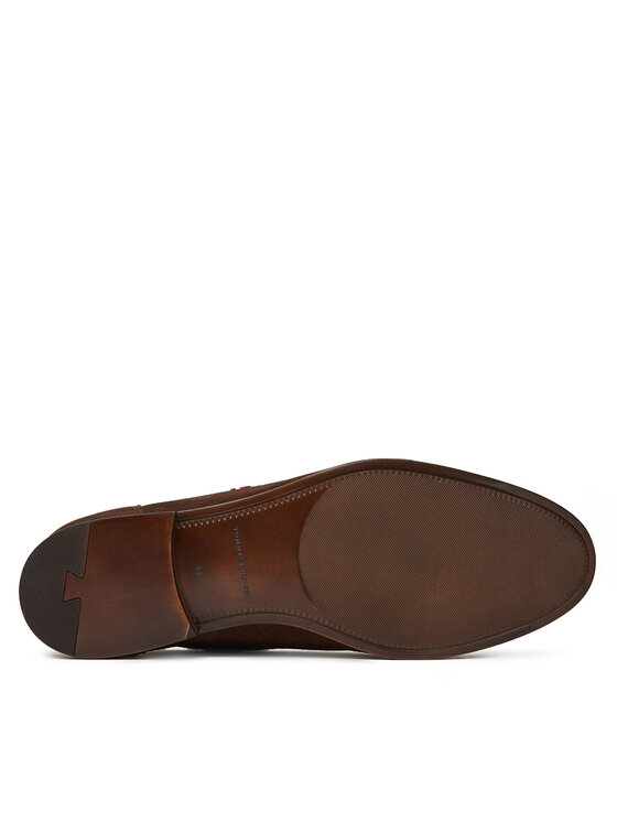 Tommy Hilfiger Tommy Hilfiger Nizki čevlji Hilfiger Flexible Suede Loafer FM0FM05496 Rjava